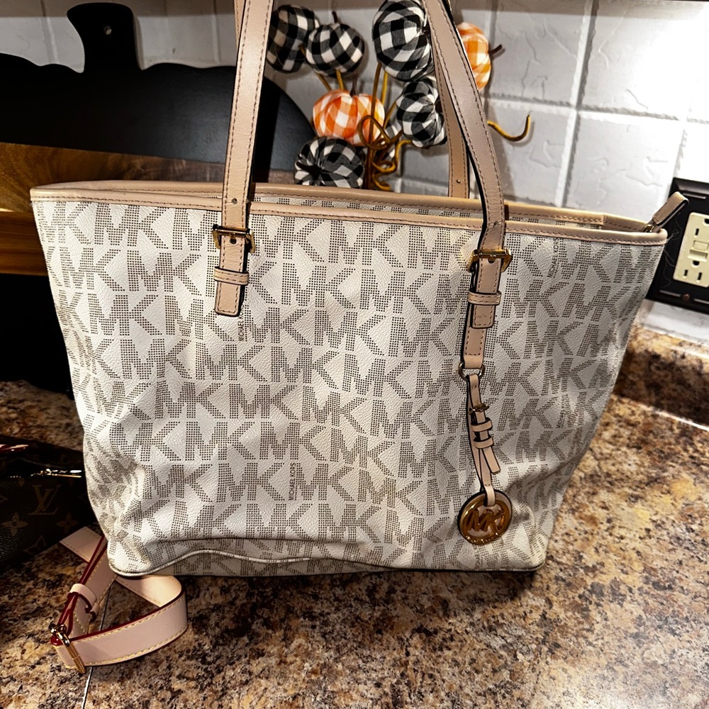 Michael Kors Cream Monogram Tote